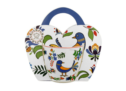 10er SET DUO ETNO Becher 460 ml KASHUBIAN BIRD in Tragetasche, New Bone China Porzellan – Bild 4