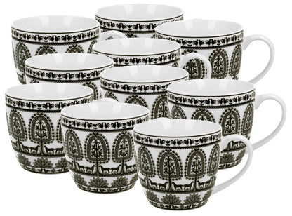 10er SET DUO ETNO Becher 460 ml KURPIE New Bone China Porzellan