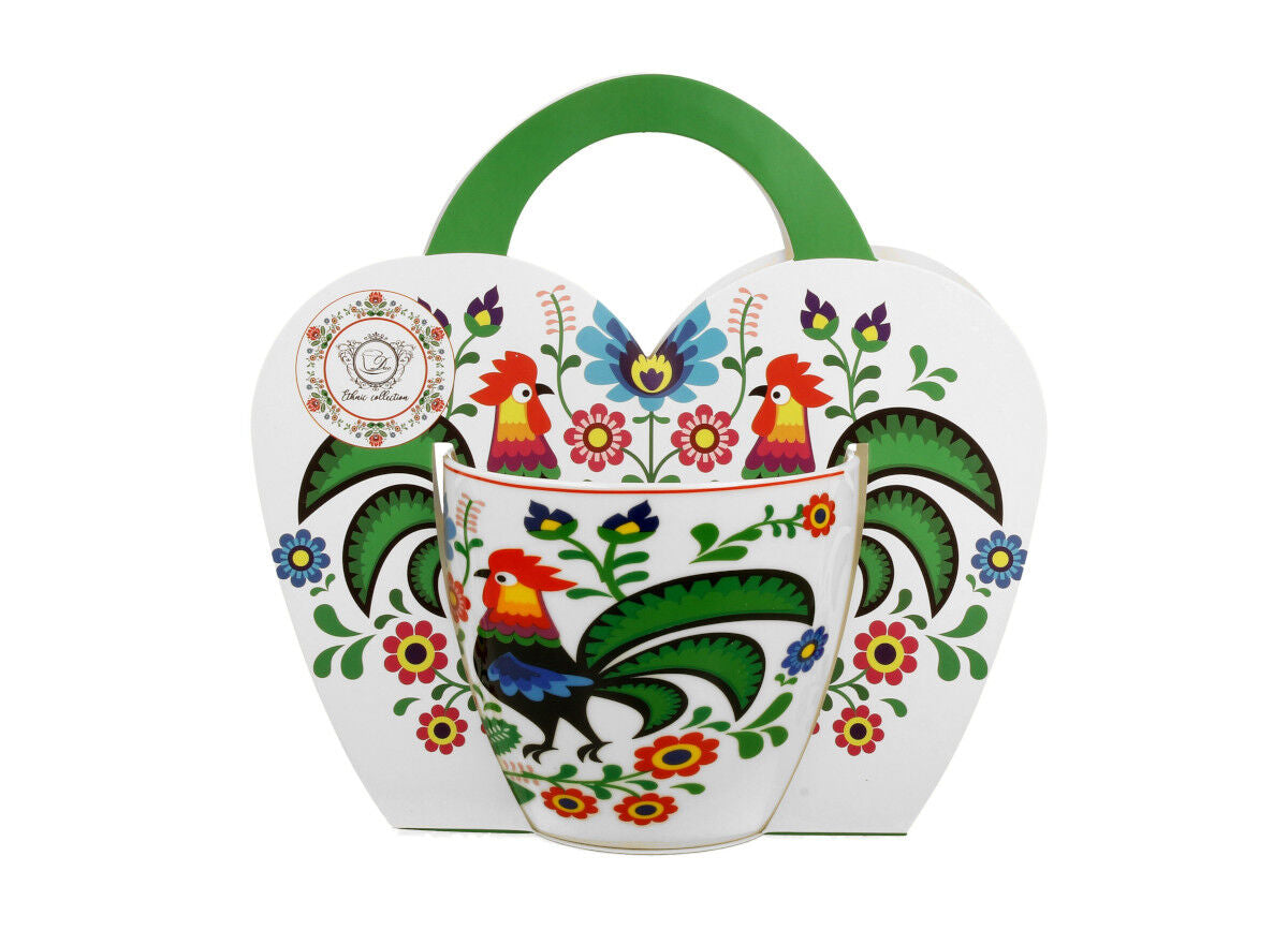 10er SET DUO ETNO Becher 460 ml FOLK ROCKS in Tragetasche, New Bone China Porzellan – Bild 4