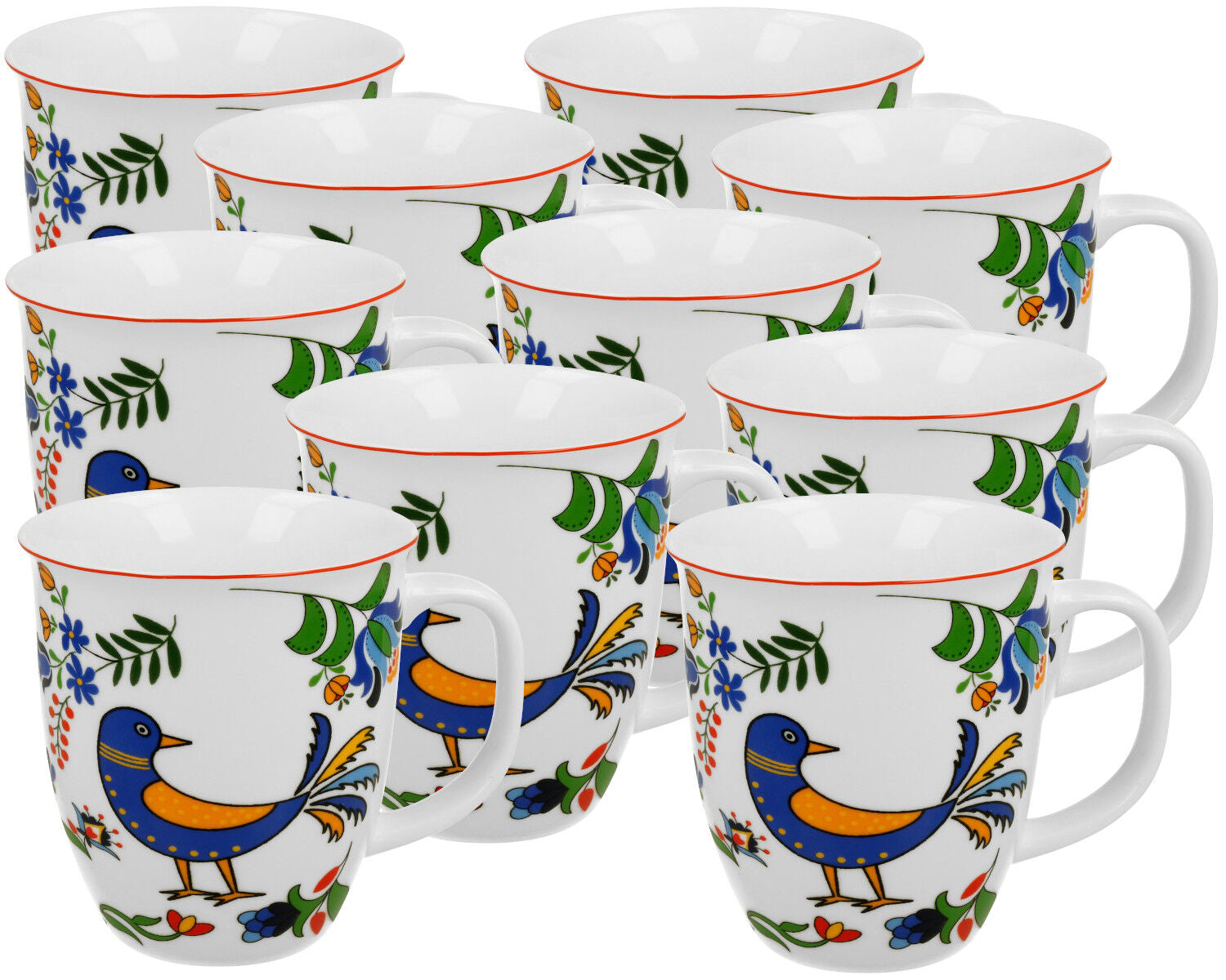 10er SET DUO ETNO Becher 31980 REGIONAL PATTERNS 650 ml New Bone China Porzellan