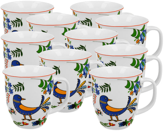 10er SET DUO ETNO Becher 31980 REGIONAL PATTERNS 650 ml New Bone China Porzellan