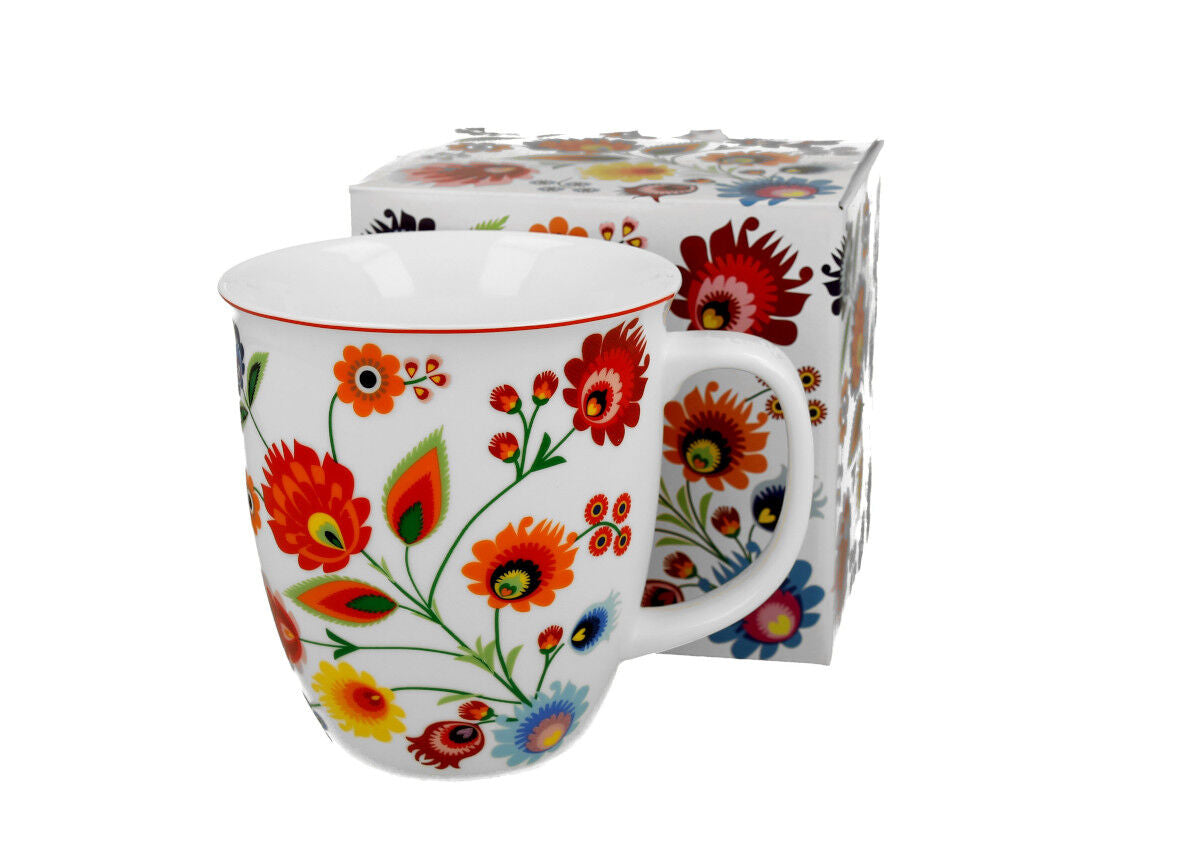 DUO ETNO Becher 650 ml ŁOWICZ New Bone China Porzellan