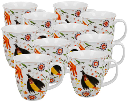10er SET DUO ETNO Becher 650 ml REGIONAL PATTERNS New Bone China Porzellan