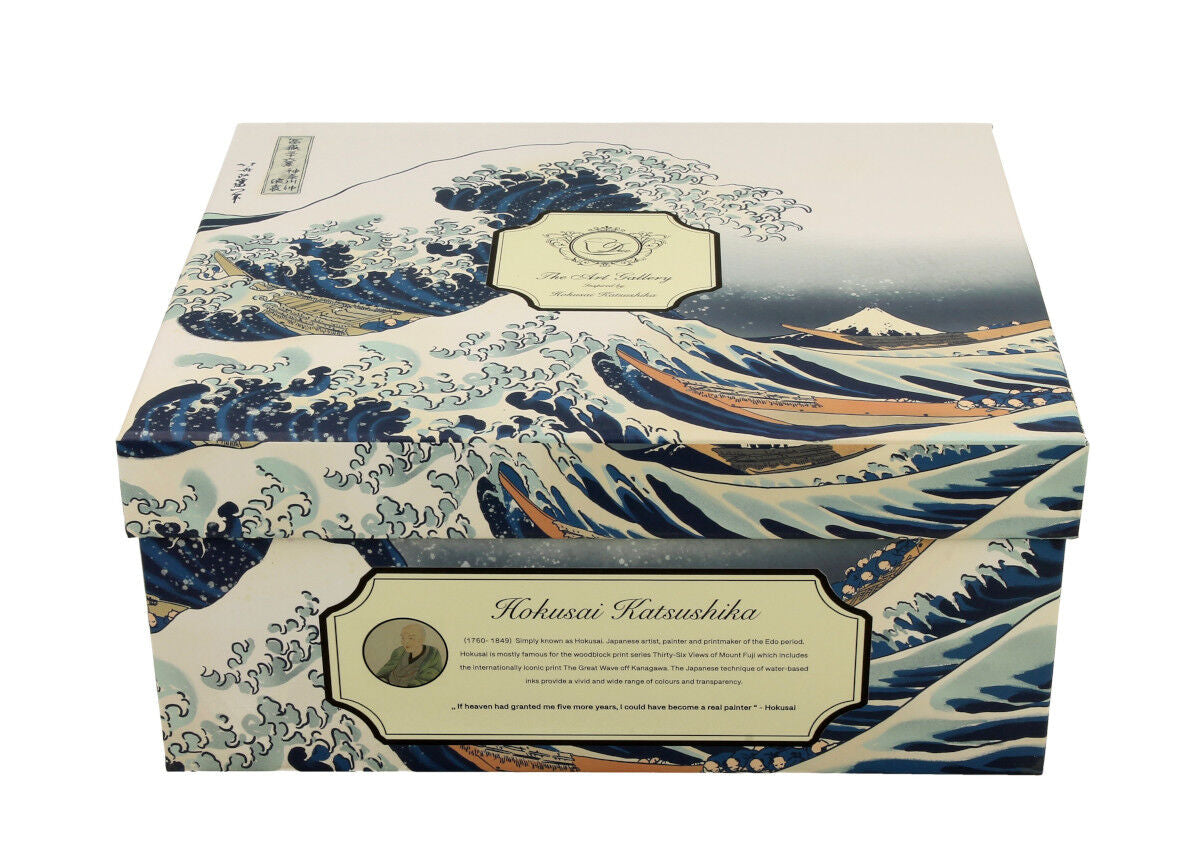 DUO ART GALLERY 2er-Set Tassen 280 ml THE GREAT WAVE mit Untertassen, New Bone China Porzellan – Bild 5