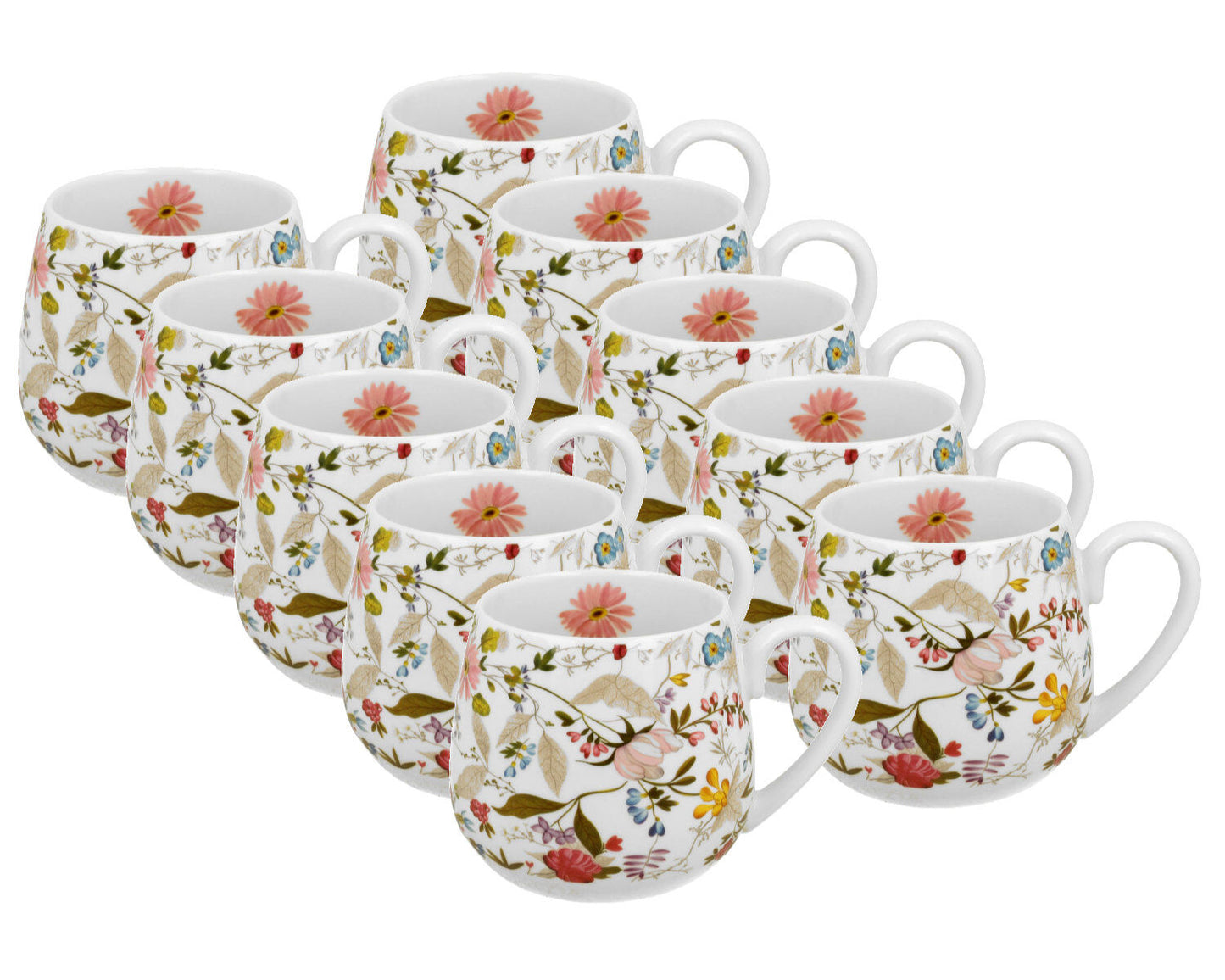 10er SET DUO ART GALLERY Fassbecher 430 ml WHITE New Bone China Porzellan