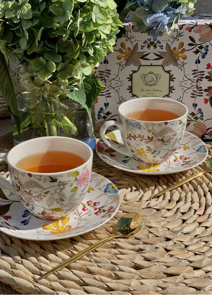 DUO ART GALLERY 2er-Set Tassen 280 ml WHITE mit Untertassen, New Bone China Porzellan – Bild 6