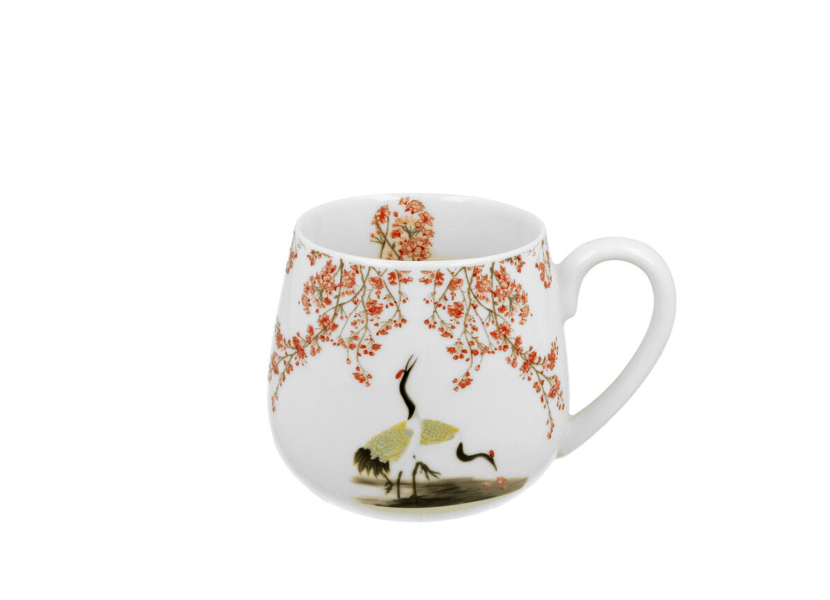 10er SET DUO ART GALLERY Fassbecher 430 ml SAKURA & CRANES New Bone China Porzellan – Bild 2