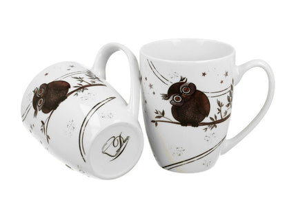 DUO ANIMALS 2er-Set Becher 380 ml CHARMING OWLS New Bone China Porzellan – Bild 3