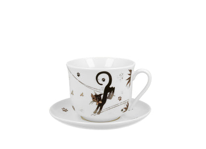 DUO ANIMALS Jumbobecher 470 ml CHARMING CATS mit Untertasse, New Bone China Porzellan – Bild 2