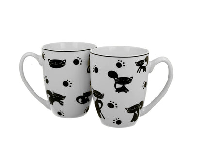 DUO ANIMALS 2er-Set Becher 380 ml BLACK CATS New Bone China Porzellan – Bild 2