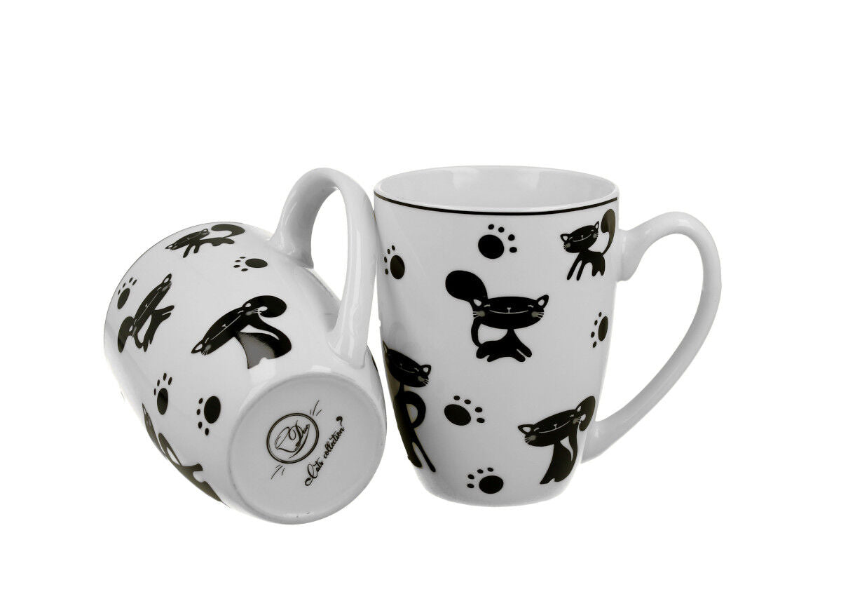 DUO ANIMALS 2er-Set Becher 380 ml BLACK CATS New Bone China Porzellan – Bild 3