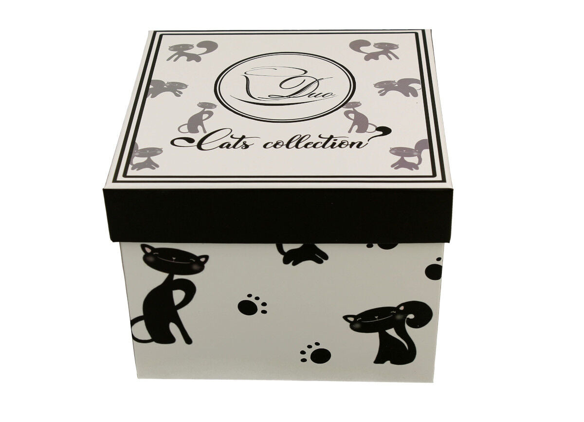 DUO ANIMALS 2er-Set Tassen 280 ml BLACK CATS mit Untertassen, New Bone China Porzellan – Bild 5
