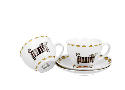DUO ANIMALS 2er-Set Tassen 280 ml CLASSIC CATS mit Untertassen, New Bone China Porzellan – Bild 3