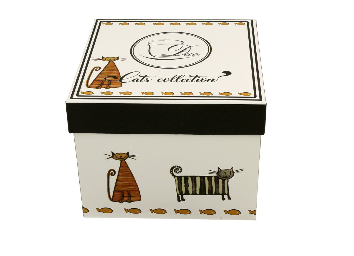 DUO ANIMALS 2er-Set Tassen 280 ml CLASSIC CATS mit Untertassen, New Bone China Porzellan – Bild 6