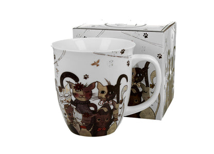 10er SET DUO ANIMALS Becher 650 ml CATS FAMILY New Bone China Porzellan – Bild 3