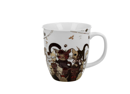 DUO ANIMALS Becher 650 ml CATS FAMILY New Bone China Porzellan – Bild 2
