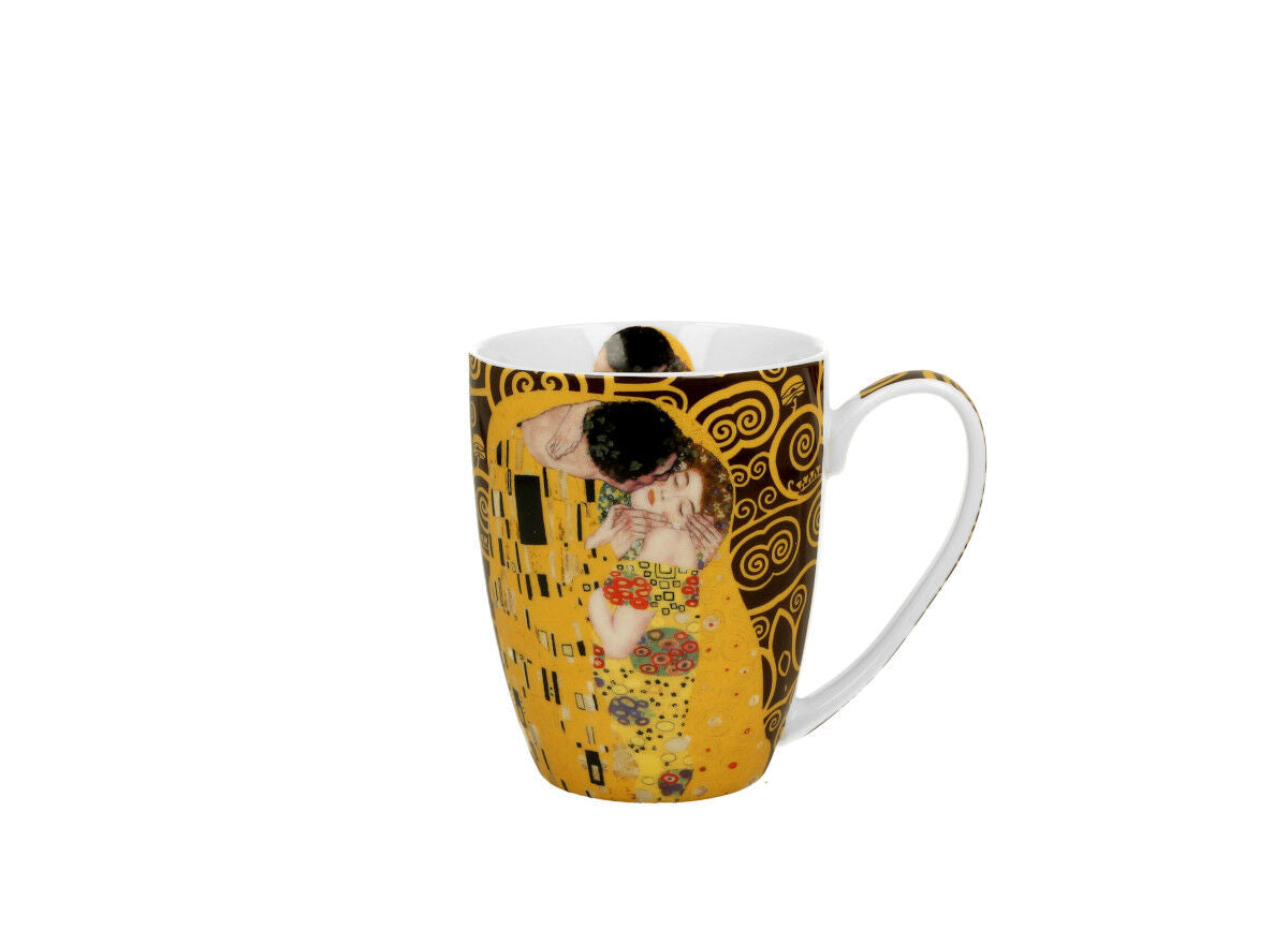DUO ART GALLERY Klassischer Becher 350 ml THE KISS BROWN New Bone China Porzellan – Bild 2