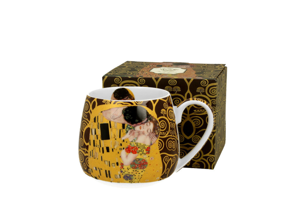 DUO ART GALLERY Fassbecher 430 ml THE KISS BROWN New Bone China Porzellan