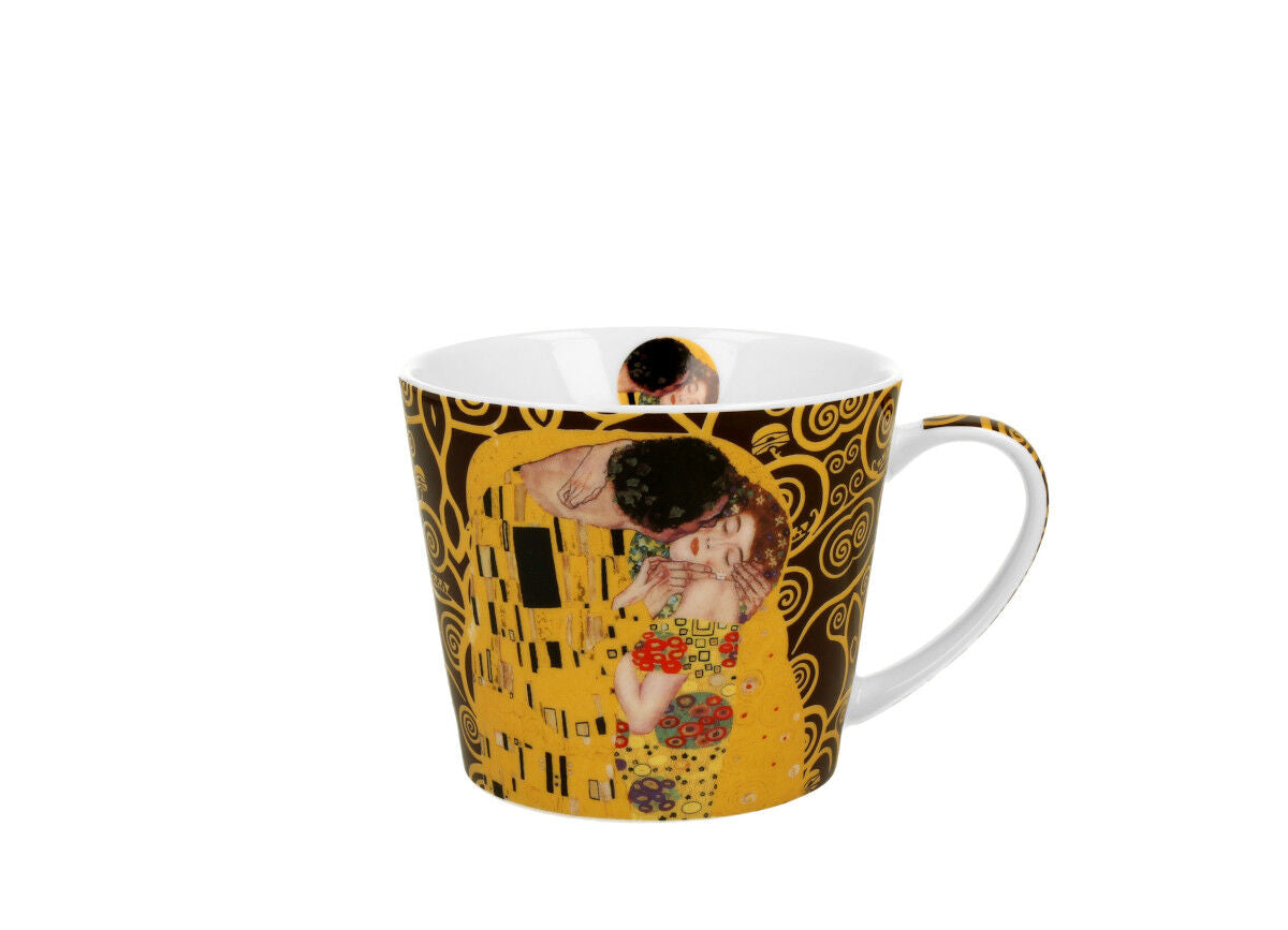 DUO ART GALLERY Becher 610 ml THE KISS BROWN New Bone China Porzellan – Bild 2