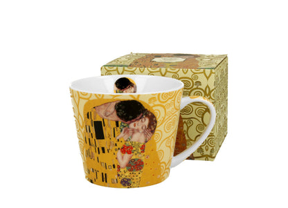 DUO ART GALLERY Becher 610 ml THE KISS ECRU New Bone China Porzellan