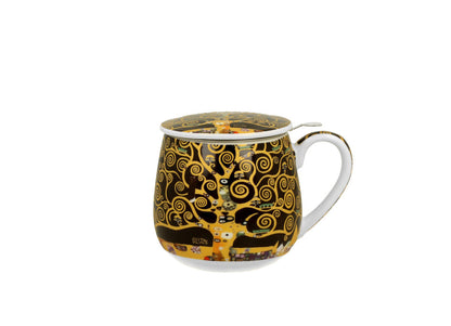 DUO ART GALLERY Fassbecher 430 ml TREE OF LIFE mit Teesieb, New Bone China Porzellan – Bild 2
