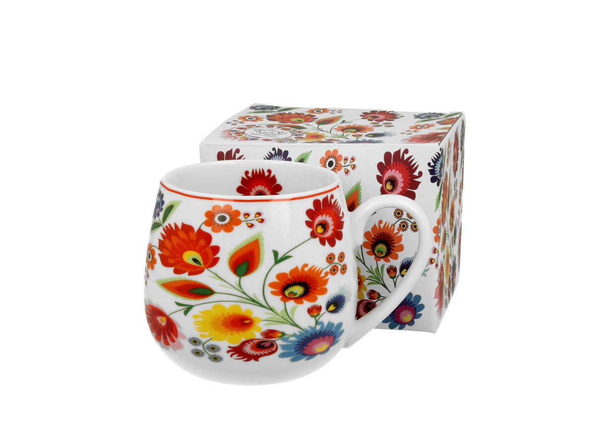 DUO ETNO Fassbecher 430 ml ŁOWICZ New Bone China Porzellan