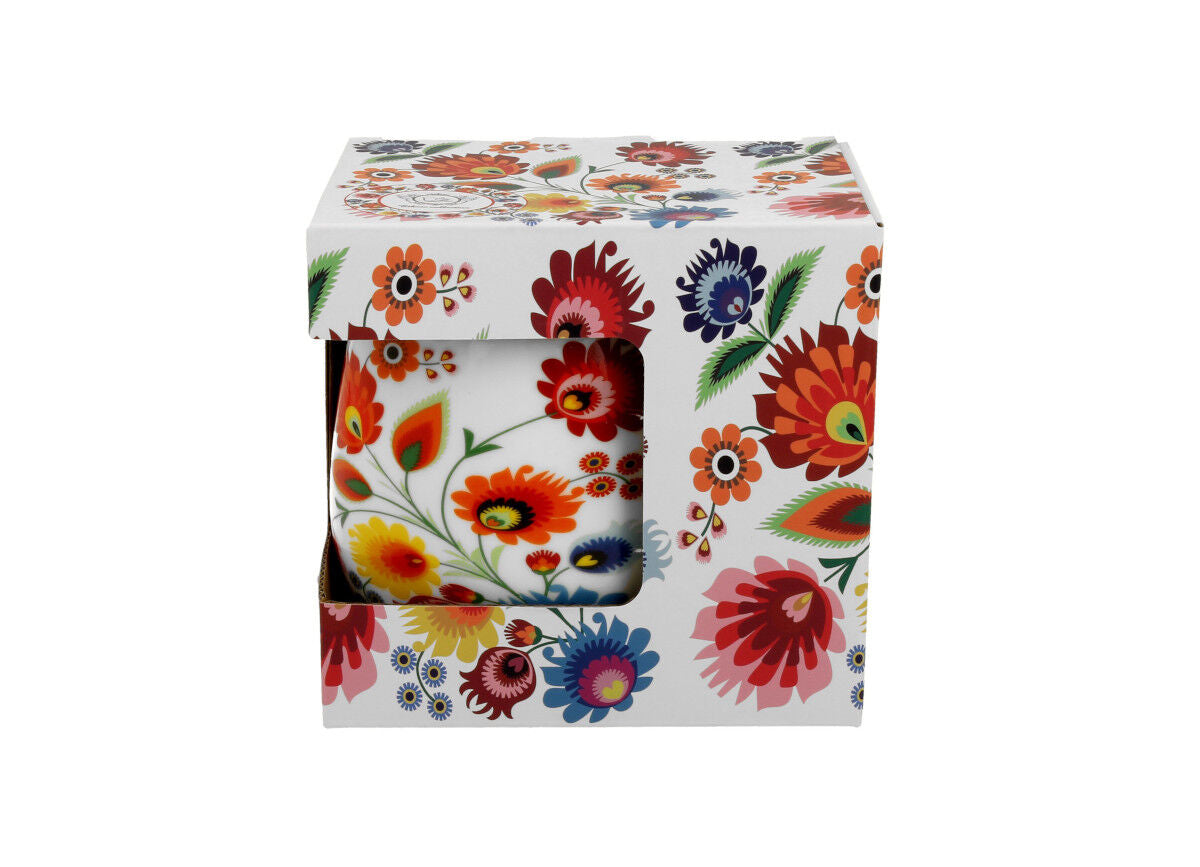 DUO ETNO 33939 Fassbecher 430 ml mit Teesieb ŁOWICZ mit Teesieb, New Bone China Porzellan – Bild 2