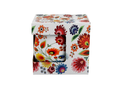 DUO ETNO 33939 Fassbecher 430 ml mit Teesieb ŁOWICZ mit Teesieb, New Bone China Porzellan – Bild 2