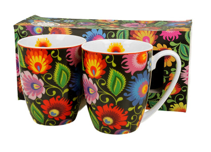DUO ETNO 2er-Set klassische Becher 350 ml ETNIC New Bone China Porzellan
