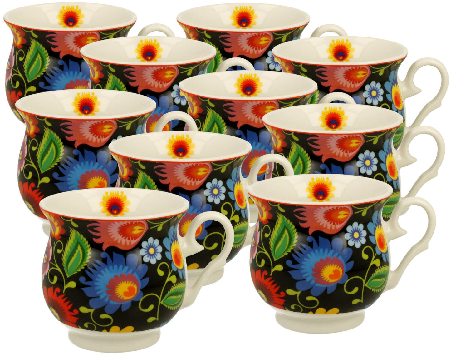 10er SET DUO ETNO 34066 Becher 500 ml ETNIC New Bone China Porzellan