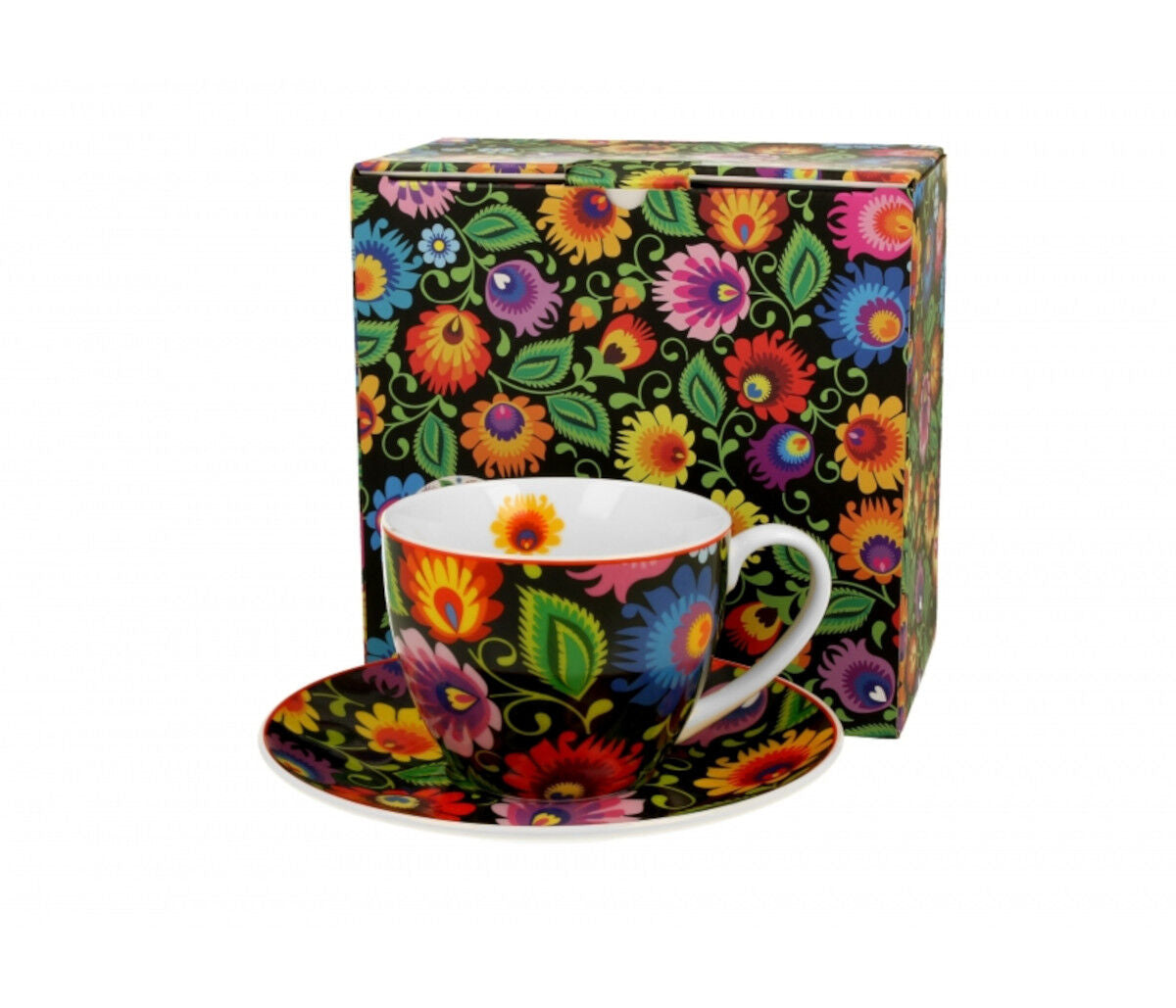DUO ETNO Tasse 280 ml ETNIC mit Untertasse, New Bone China Porzellan