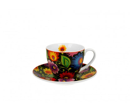 10er SET DUO ETNO Tasse 280 ml ETNIC mit Untertasse, New Bone China Porzellan – Bild 3