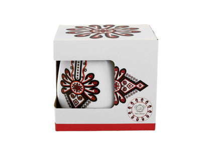 DUO ETNO Fassbecher 430 ml RURAL ORNAMENT mit Teesieb, New Bone China Porzellan – Bild 4