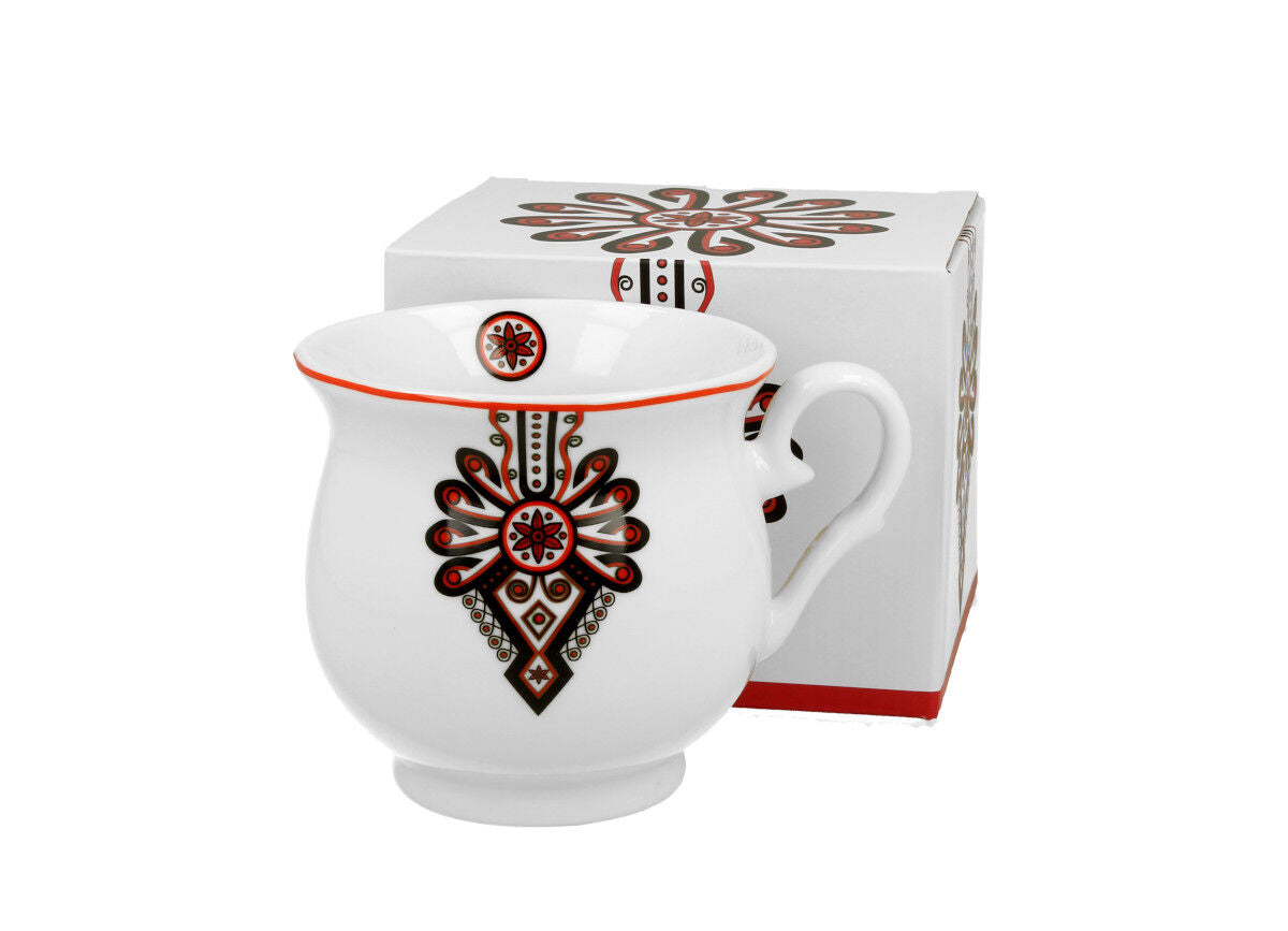 10er SET DUO ETNO Becher 500 ml RURAL ORNAMENT New Bone China Porzellan – Bild 3