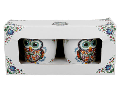 DUO ETNO 2er-Set klassische Becher 350 ml ETNO OWL New Bone China Porzellan – Bild 4