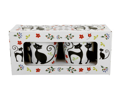 DUO ANIMALS 2er-Set klassische Becher 350 ml ETNO CATS New Bone China Porzellan – Bild 4