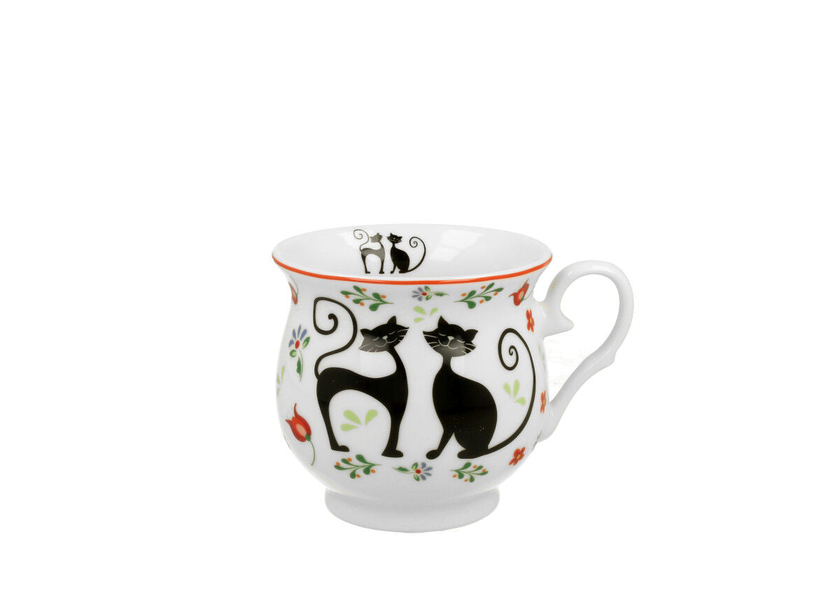 DUO ANIMALS Becher 500 ml ETNO CATS New Bone China Porzellan – Bild 2