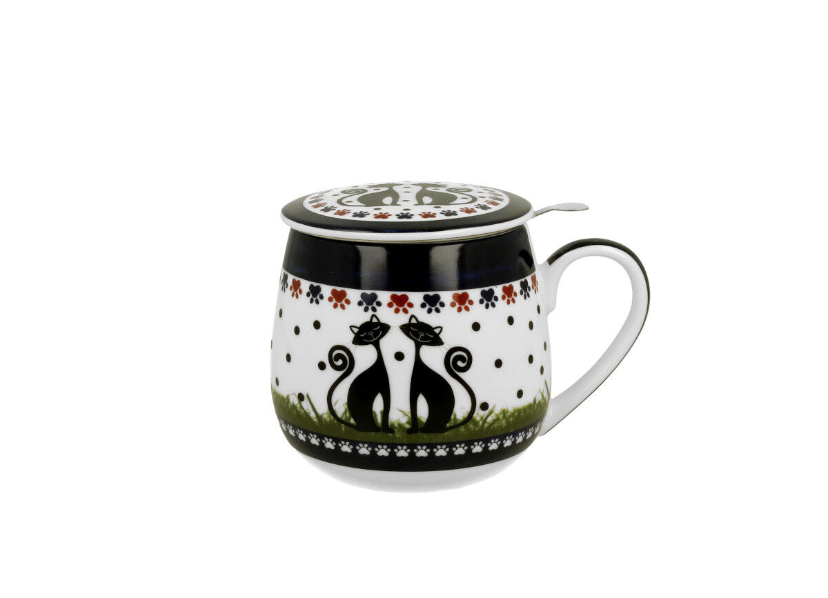DUO ETNO 34325 Fassbecher 430 ml mit Teesieb INDIGO mit Teesieb, New Bone China Porzellan – Bild 2