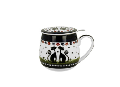 DUO ETNO 34325 Fassbecher 430 ml mit Teesieb INDIGO mit Teesieb, New Bone China Porzellan – Bild 2