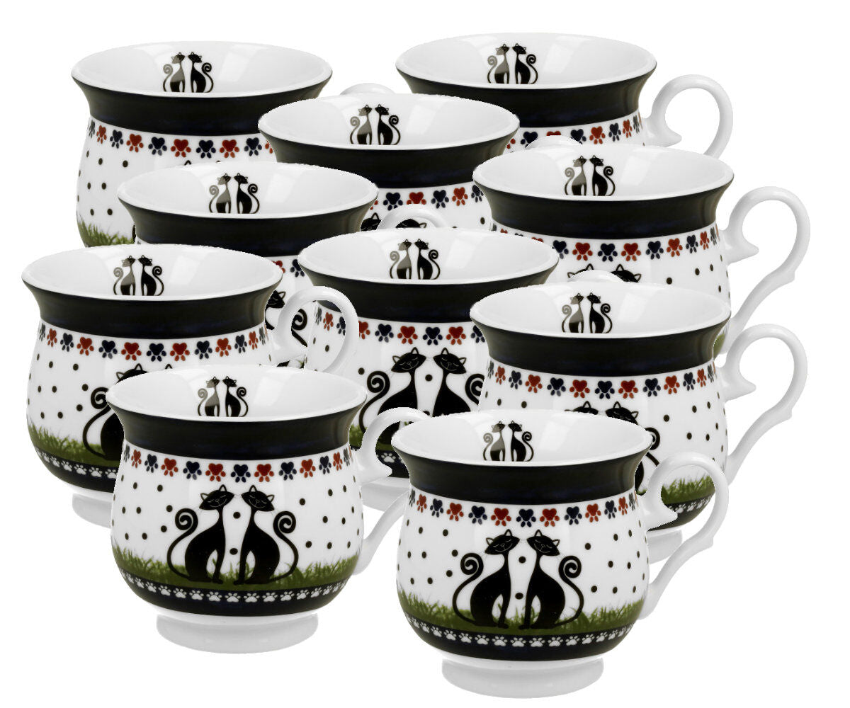 10er SET DUO ETNO 34332 Becher 500 ml INDIGO New Bone China Porzellan