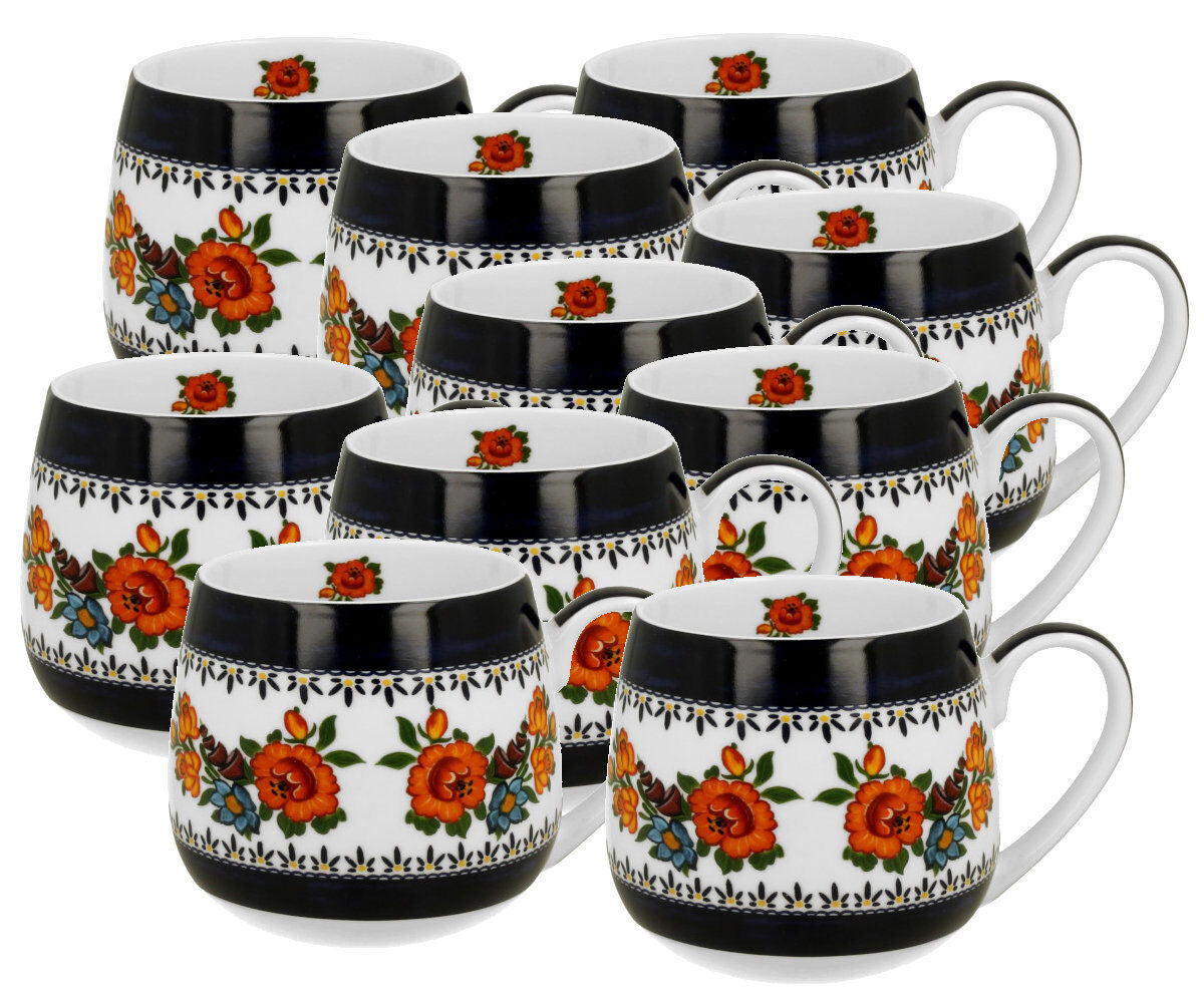 10er SET DUO ETNO 34349 Fassbecher 430 ml INDIGO New Bone China Porzellan