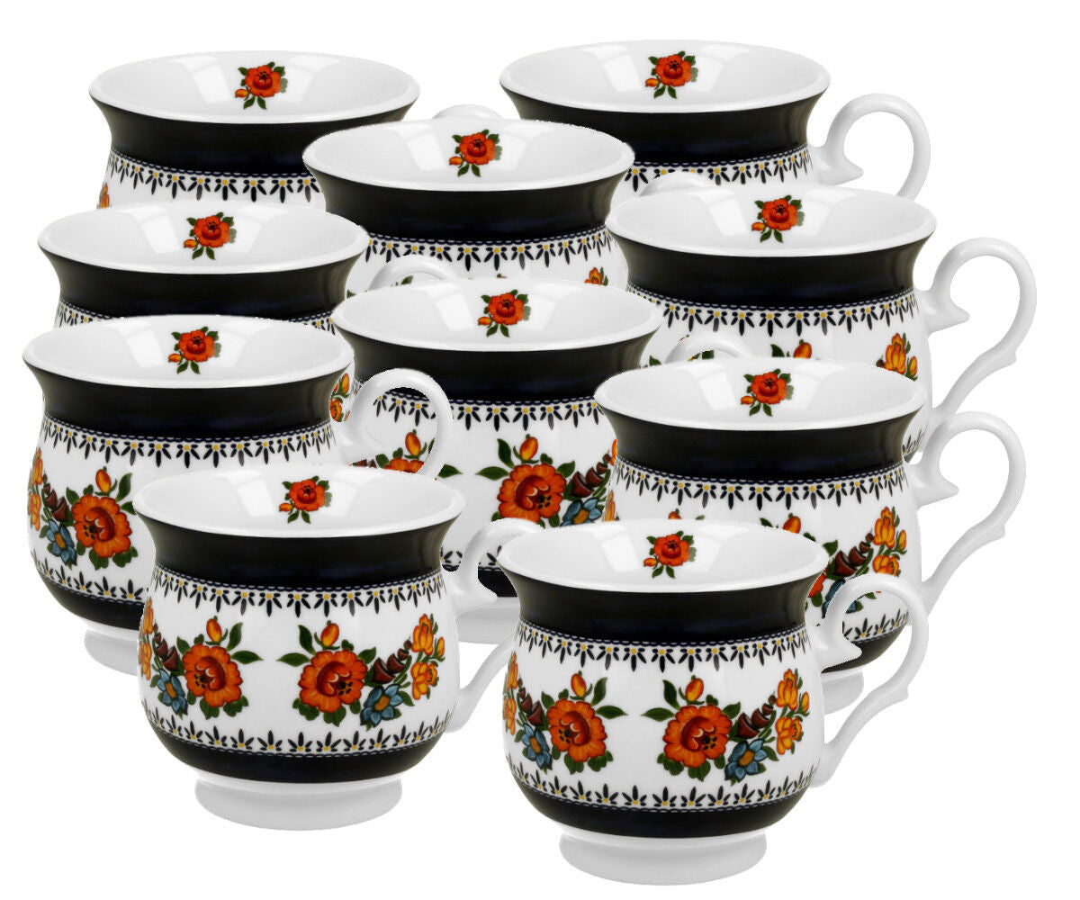10er SET DUO ETNO 34363 Becher 500 ml INDIGO New Bone China Porzellan