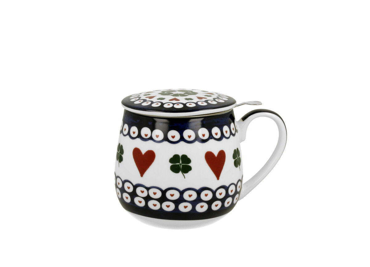 DUO ETNO 34387 Fassbecher 430 ml mit Teesieb INDIGO mit Teesieb, New Bone China Porzellan – Bild 2