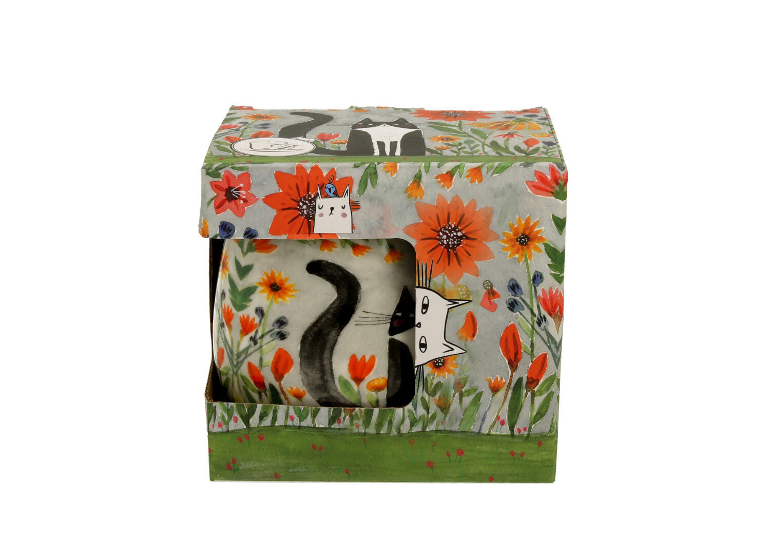 DUO ART GALLERY Fassbecher 430 ml CAT'S WORLD – MEADOW mit Teesieb, New Bone China Porzellan – Bild 4