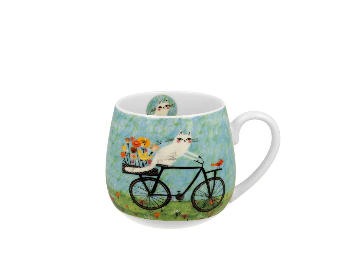 DUO ANIMALS Fassbecher 430 ml CAT'S WORLD – BICYCLE New Bone China Porzellan – Bild 2