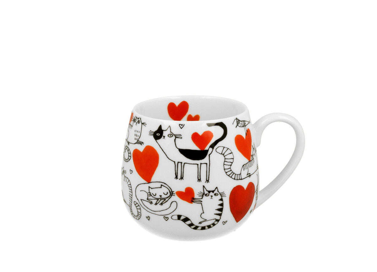 DUO ANIMALS Fassbecher 430 ml CAT'S WORLD – HEARTS New Bone China Porzellan – Bild 2
