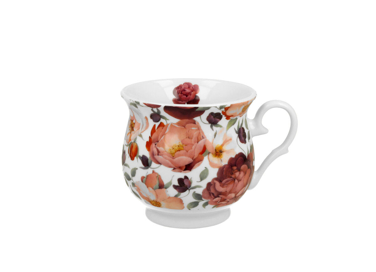 DUO FLORAL Retro Becher 500 ml SPRING ROSES WHITE New Bone China Porzellan – Bild 2