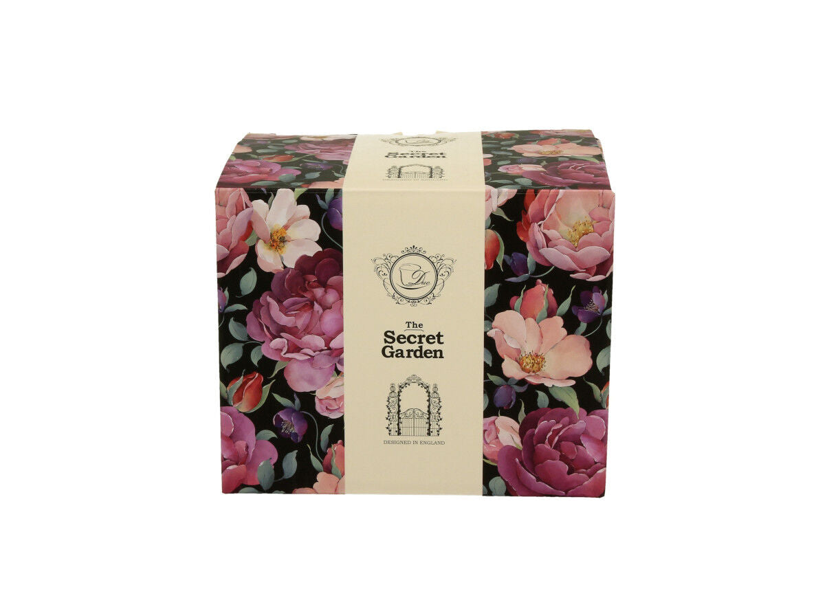 DUO FLORAL Retro Becher 500 ml SPRING ROSES BLACK New Bone China Porzellan – Bild 3