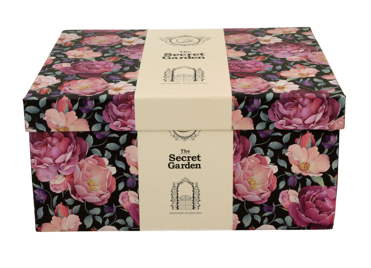 DUO FLORAL 2er-Set königliche Tassen 250 ml SPRING ROSES BLACK mit Untertassen, New Bone China Porzellan – Bild 5