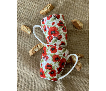 10er SET DUO FLORAL Klassischer Becher 350 ml LINA New Bone China Porzellan – Bild 5